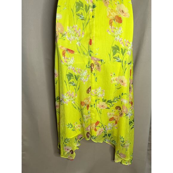 Harlyn Yellow Floral Printed V neck Dress XS - Picture 11 of 15